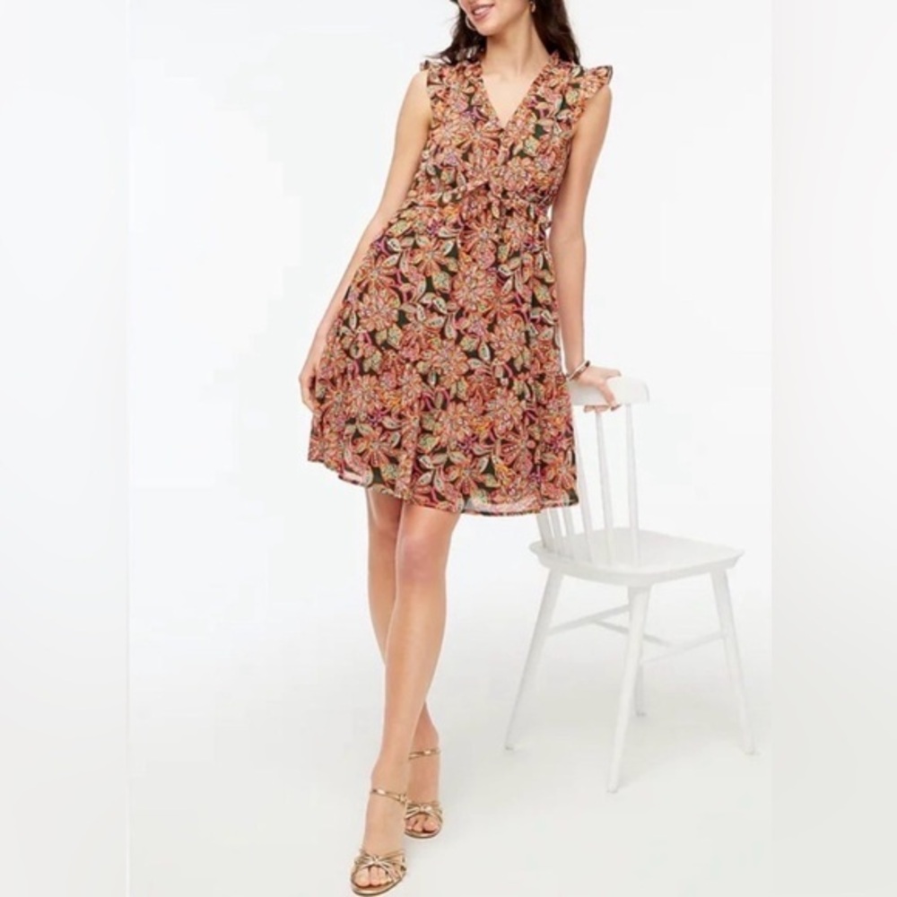 J.Crew Vibrant Floral Sleeveless Mini Dress – Size 8‎